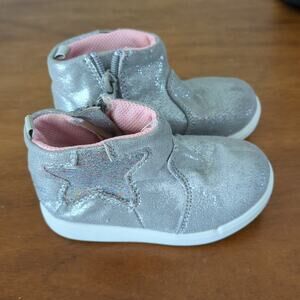 Strider rite 360 girls Nina Boots silver toddler little kids size 7M